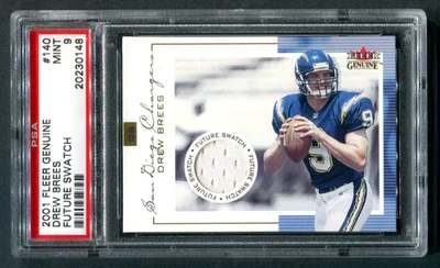 2001 Fleer Genuine Drew Brees Jersey RC 455/1000 PSA 9 MINT - Image 1 of 2