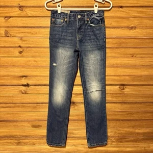 Polo Ralph Lauren Jeans Boys Size 12 Distresssed Skinny Straight Dark Wash Denim - Picture 1 of 11