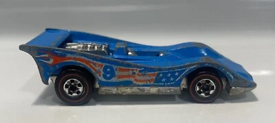 Coche de carreras American Victory vintage 1975 Hot Wheels Redline Flying Colors ~ azul Foto 1 de 4