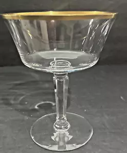Lenox Eternal Alto Sherbet Vetro Cristallo Bordo Oro Made In USA - Foto 1 di 9