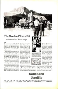 Anuncio impreso del Pacífico Sur 1930 de colección efímero arte de pared decoración Overland Trail - Imagen 1 de 1