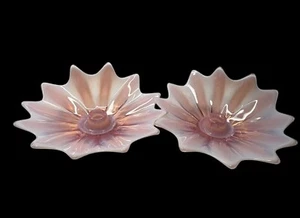 2er Set Vintage Fostoria opalisiert rosa Erbstück 9,25" Kerzenständer, Blumenschale - Bild 1 von 22