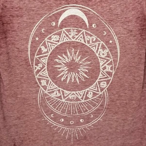 LOL VINTAGE Astrological Graphic T-Shirt ~ Zodiac Planets Crescent Moon Sun ~ XS - Picture 1 of 5
