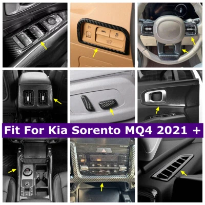 Cabezal de engranaje de coche/manija de puerta tazón moldura para Kia Sorento MQ4 2021-2023 fibra de carbono Foto 1 de 4