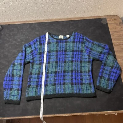 Suéter Vintage Gap Mohair Reloj Negro Cárdigan a Cuadros Lana grunge Años 80 Difuso Punk Foto 1 de 4