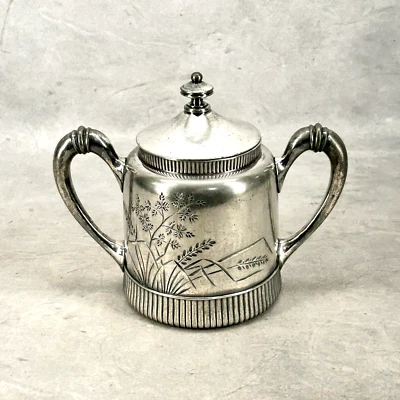 Vintage Victorian Style Meriden B Company Sugar Bowl 1971 Quadruple Silver Plate - Image 1 of 4