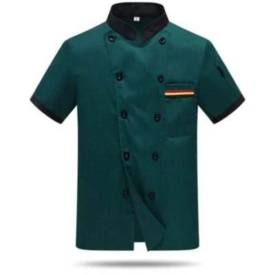 M-XXXL Unisex Short Sleeve Chef Uniform Hotel / Restaurant Jacket HRM Work Wear - Image 1 of 4
