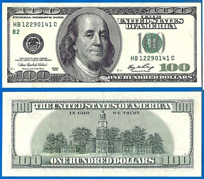 USA 100 Dollars 2006 Mint New York B2 Suffix C US United States - Image 1 of 3