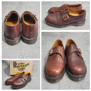 Dr Martens 8156 Monk Strap Shoe Men's US 7 Brown Welted Abilene Made In England - Picture 1 of 21