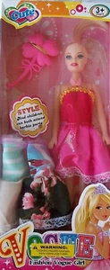 Muñeca niña de moda Vogue con vestidos y accesorios (rosa, festiva, guirnalda) - Imagen 1 de 3