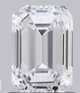 Lab Grown IGI Certified CVD Diamond 2.00 CT EMERALD Color E Clarity SI1 - Picture 1 of 9