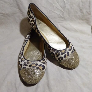 🩰 Sperry Top Sider Ballet Flats 8.5 M Leopard Print Leather; Glitter Cap Toe - Picture 1 of 12