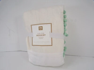 Falda de cama Pottery Barn Teen Pom Pom Pool Queen 18" #N223 Foto 1 de 4