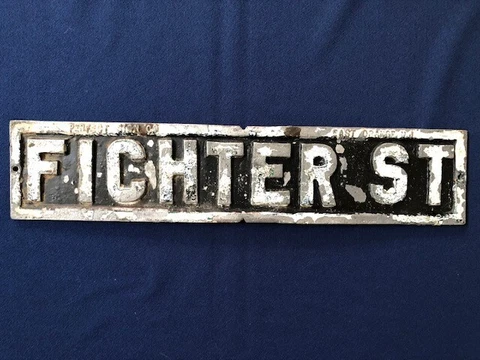 Antique Aluminum Street Sign Fichter Street Perfect Sign Co East Orange NJ #2 Cover