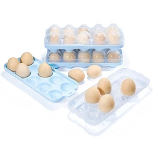 10 Grids Egg Storage Box with Lid Eggs Container Organize Refrigerator Freezer - Picture 1 of 11