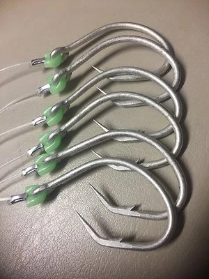 6 X FORTUNA CIRCLE HOOKS 14/0 X 6 STRONG DURATIN COATED SHARP 150LB DROP LINES - image 1 of 4