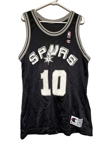 100% Authentic Dennis Rodman Vintage Champion Spurs Jersey Size 44 Black Jersey - Picture 1 of 5