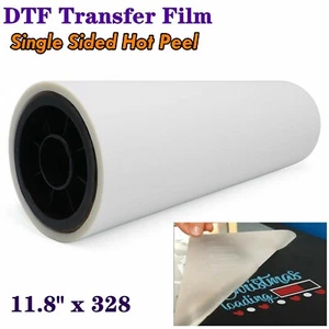 US 11.8" x 328 FT DTF Transfer Film Premium Roll - Single Sided Warm Peel - Picture 1 of 11