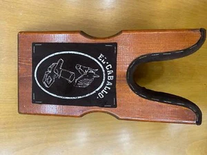 Antique EL.CABALLG Padded Boot Jack Wooden Footrest Horseshoe Carved Rest Spain - Picture 1 of 9