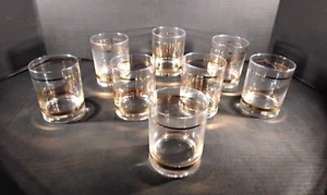 LIBBEY LIFESTYLES GOLD SWIRLED OLD FASHION/WHISKEY GLASSES~SET OF 8 ~4 1/4" - Picture 1 of 5
