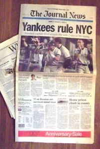 NY JOURNAL NEWS 2000 BASEBALL U-BAHN SERIE NY YANKEES RULE NYC BRONX BOMBERS - Bild 1 von 1