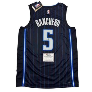 Autographed/Signed Paolo Banchero Orlando Black Magic Nike Jersey Fanatics COA - Picture 1 of 4