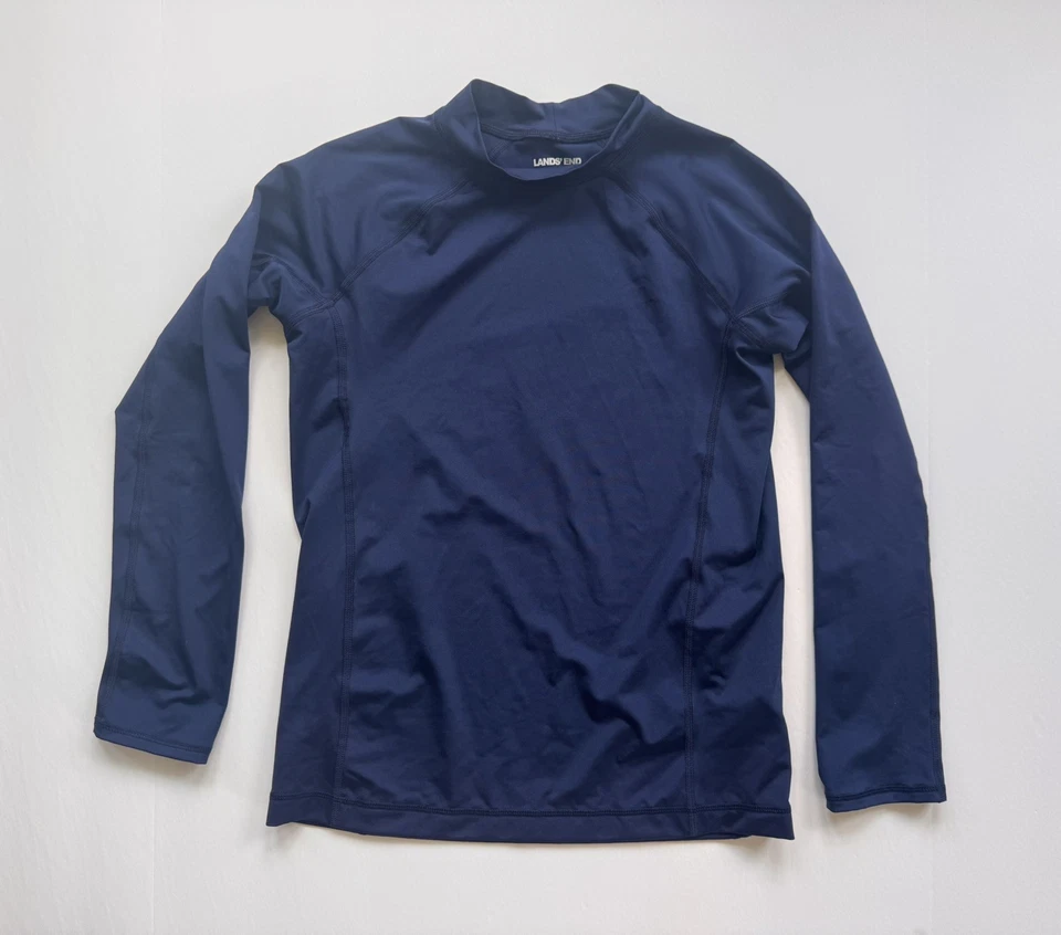 Camisa Lands' End Rash Guard UV Niños Mangas Largas Nadar Azul Marino Grande 10-12 Foto 1 de 3
