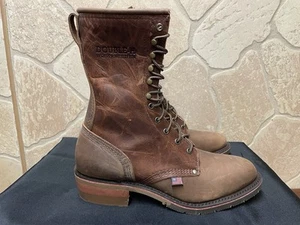 Mens 10 D Packer Work Western Cowboy Boots Made in the USA Leather Brown - Picture 1 of 9