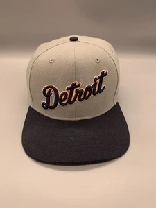Detroit Tigers Hat Cap Snap Back OSFA Gray Blue MLB Baseball Logo 47 Brand Mens - Picture 1 of 15