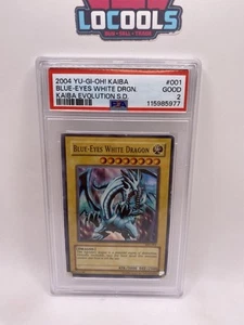 2004 YUGIOH BLUE EYES WHITE DRAGON 1ST EDITION KAIBA #001 EVO S.D PSA 2 - Picture 1 of 2