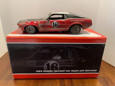 1969 George Follmer Signed #16 MUSTANG Welly BOSS 302 1:18 Weathered by Koleber - Image 1 of 4