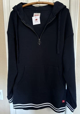 NWT Sportiqe Premium Hoodie Sweatshirt Men’s L Front Pocket 1/4 Zip Navy Blue - Image 1 of 4