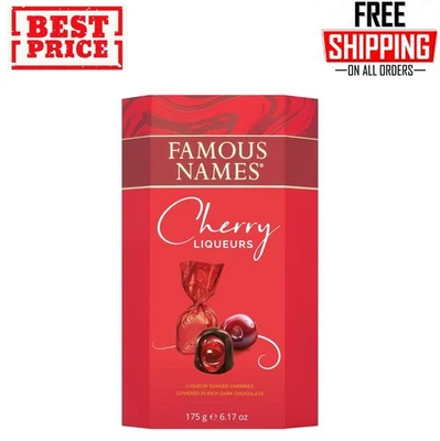 BRANDED Famous Names Cherry Liqueurs – 175g Premium Dark Chocolate Cherries