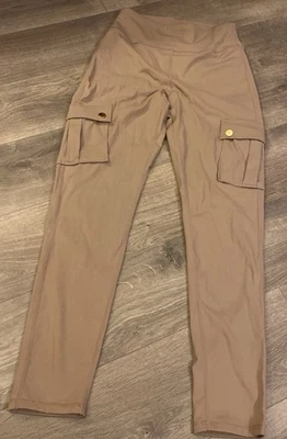 Cargo Tapered Leg Cargo Lt Brown Sz Sm Leggings W Button Detailing W 22x26” EUC - Image 1 of 4
