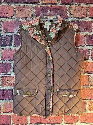 Chaleco Matilda Jane Sydney Marrón Reversible Acolchado 100% Algodón Talla XS C121 Foto 1 de 4