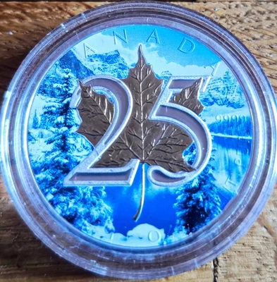 1oz Silber Maple Leaf 25th Anniversary Colorized Winter Edition 2013 Canada RCM - Bild 1 von 2