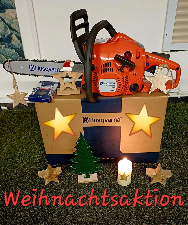 Husqvarna Benzin Motorsäge Kettensäge 120 MARK II 1,9 PS Weihnachtsaktion 2025 - Bild 1 von 1