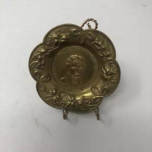ANTIQUE ST. LOUIS EXPO 1904 THOMAS JEFFERSON BRASS PLATE W/STAND - PREOWNED - Picture 1 of 2
