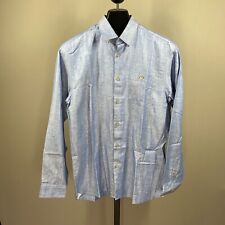 NEW Ted Baker London Blue Button Up Shirt Mens Large cotton linen