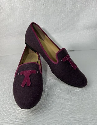 Mocasines planos de lana púrpura Cole Haan Sabrina ribete de gamuza fucsia para mujer talla 10,5B Foto 1 de 4