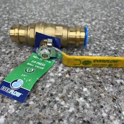 Válvula de línea media 310R03-NL prensa doble junta tórica prensa válvula de bola 3/4" latón Foto 1 de 4