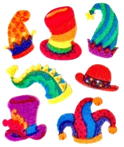 FUNKY HAT HATS Fuzzy Sandylion Stickers - 1 square    ~VINTAGE~ - Picture 1 of 1