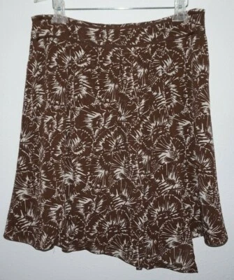 Falda Godet Plisada Marrón Beige Axcess Talla 12 Hasta la Rodilla Acampanada Foto 1 de 3