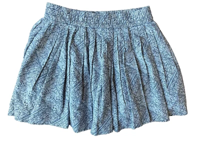 Minifalda American Eagle plisada forrada floral cintura elástica algodón y lino talla M Foto 1 de 4