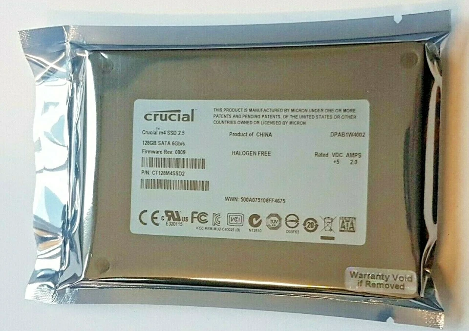128 GB Crucial M4 CT128M4SSD2 Internal SSD 2.5" Hard Drive New - Image 1 of 1