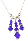 Swarovski Elements Cobalt Royal Blue Crystal Fringe Necklace Sterling Silver