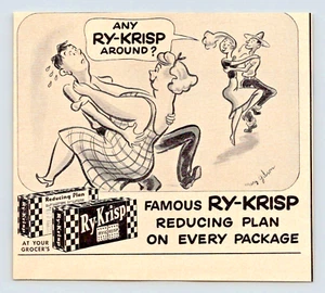 1952 RY-Krisp Roggen Wafer 5 Zoll x 5 Zoll Druckanzeige (B) - Bild 1 von 1