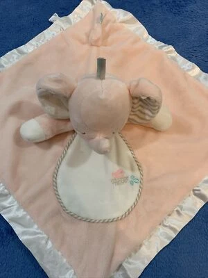 Manta de seguridad Douglas Baby Elephant Lovey Nunu felpa 15" bordes satinados rosa Foto 1 de 4