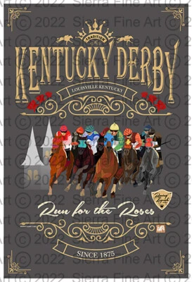 Póster de carreras del Derby de Kentucky recuerdos arte estilo vintage regalos equinos SFASTUDIO Foto 1 de 4