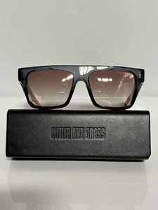 New Cutler & Gross 1340 04 Crystal Gray fades Chunky Acetate Sunglasses - Picture 1 of 5